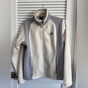 The North Face White and Gray Fleece Jacket